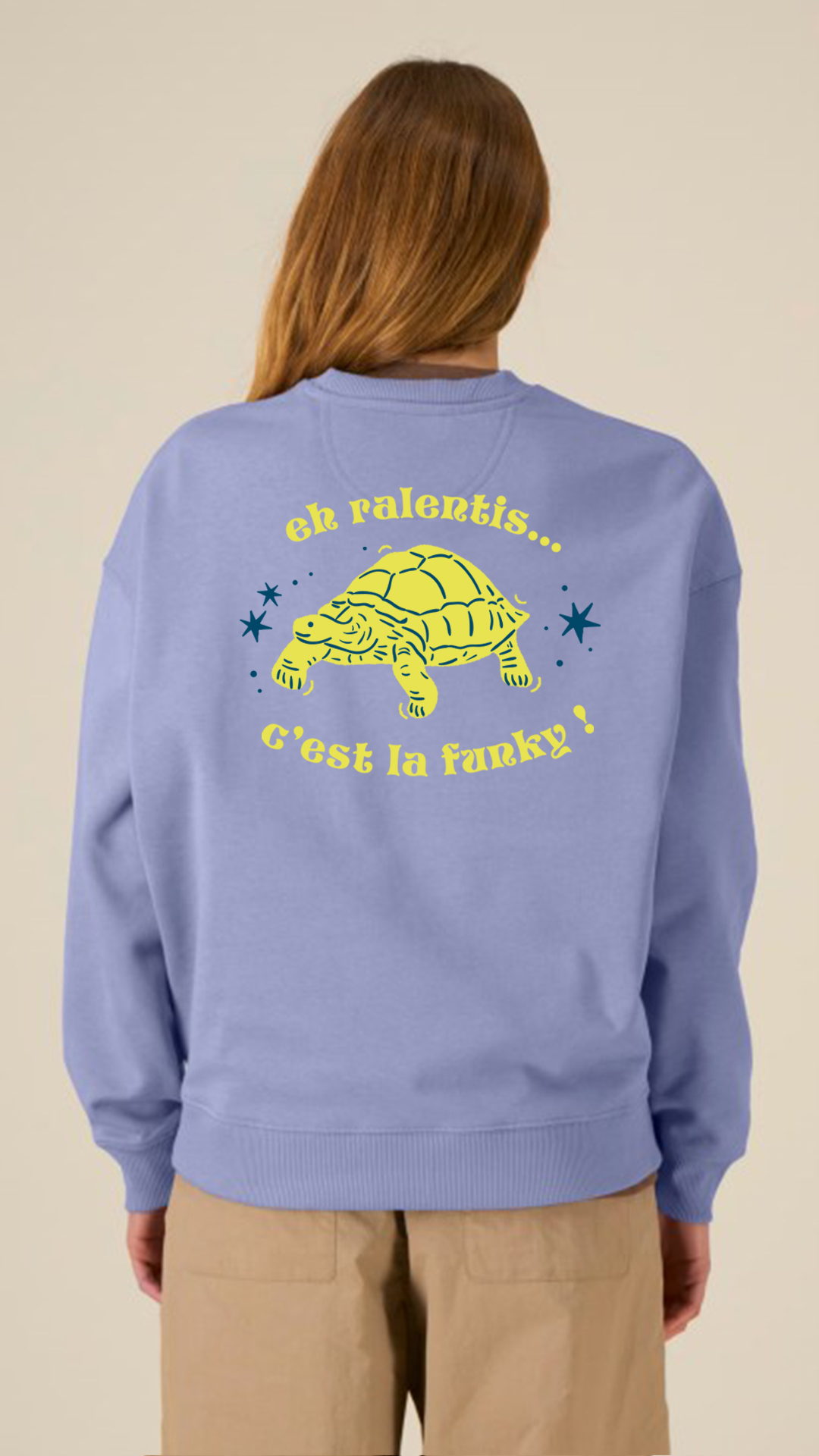 Sweat Unisexe Funky Tortue Violet – Image 4